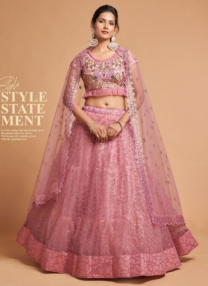 Romantic Vol 2 Zeel Party Wear Net Wholesale Lehenga Choli Collection